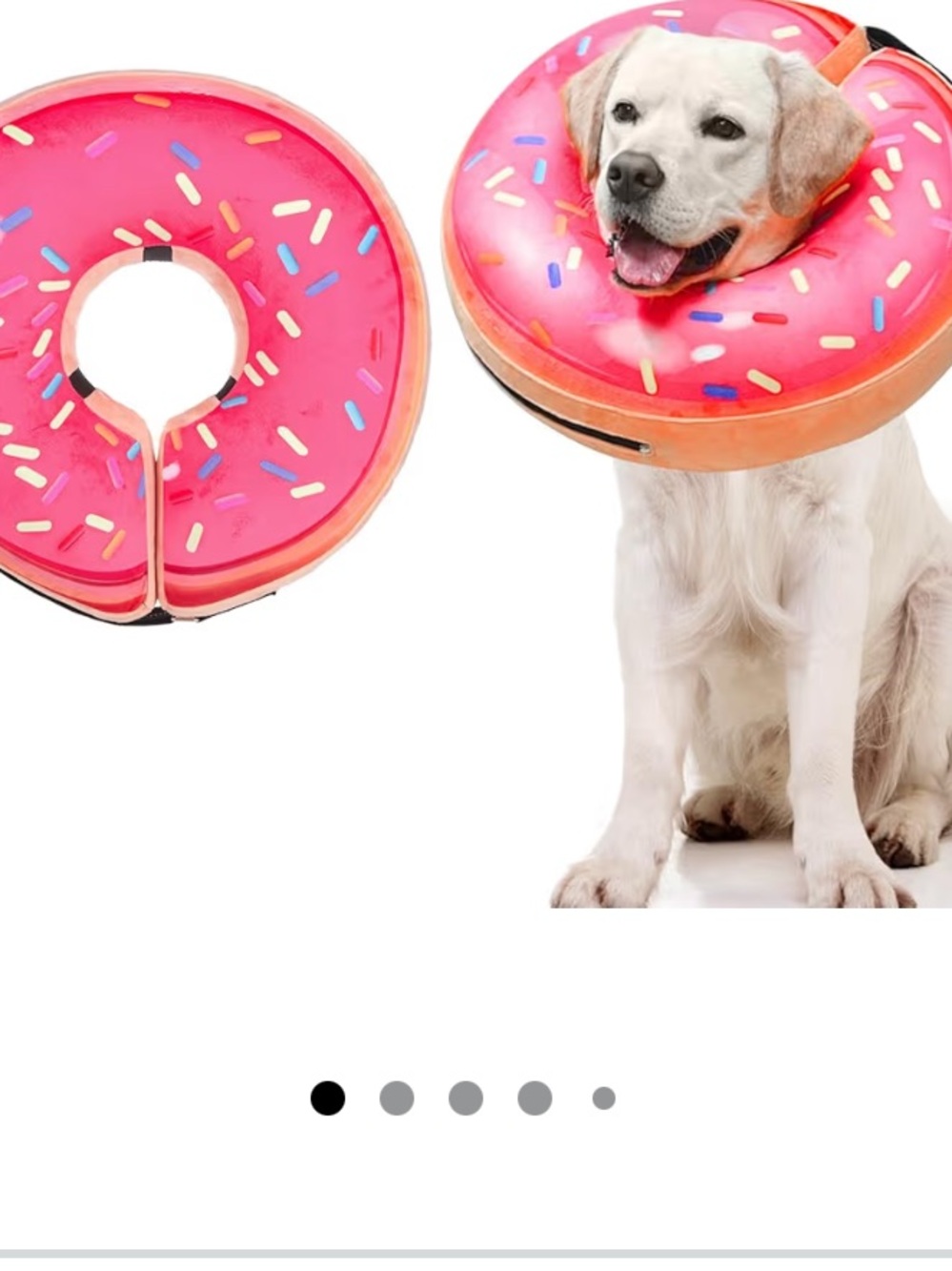 Pink Donut Inflatable Recovery Collar for Dogs